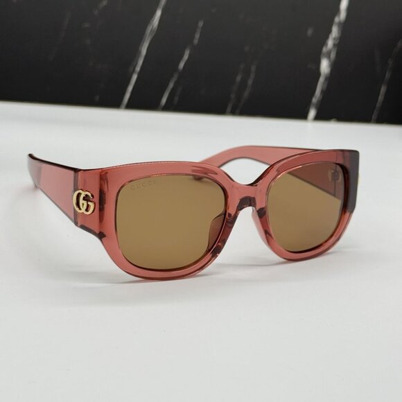 NEW GUCCI GG1599SA 003 SUNGLASSES WOMEN ROUND PINK EYEWEAR
